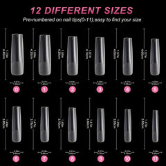 240pcs Half Matte Clear Acrylic Nail Tips