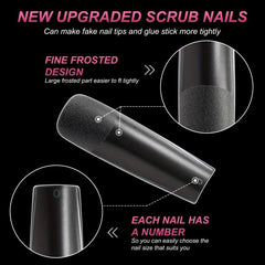 240pcs Half Matte Clear Acrylic Nail Tips