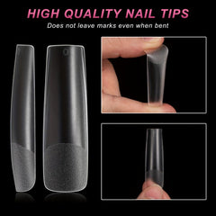 240pcs Half Matte Clear Acrylic Nail Tips