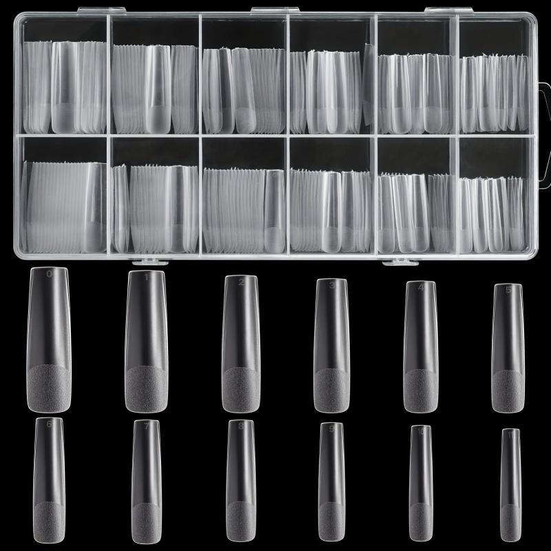 240pcs Half Matte Clear Acrylic Nail Tips