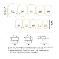 Silvery Square Press On Nails with Designs