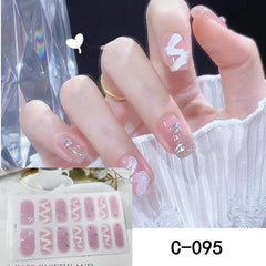 3D Glossy Nail Strips Adhesive Nail Polish Stickers DIY Nail Art Decals