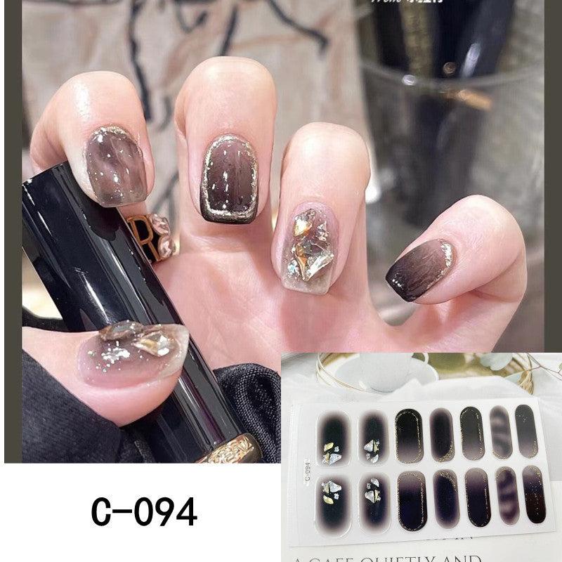 3D Glossy Nail Strips Adhesive Nail Polish Stickers DIY Nail Art Decals