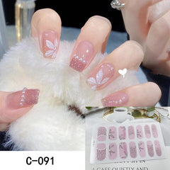 3D Glossy Nail Strips Adhesive Nail Polish Stickers DIY Nail Art Decals