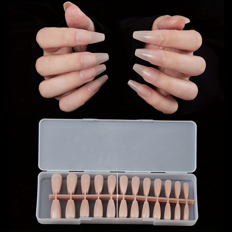 240pcs Nude Acrylic Nail Tips Medium Ballet False Nail Extension Manicure