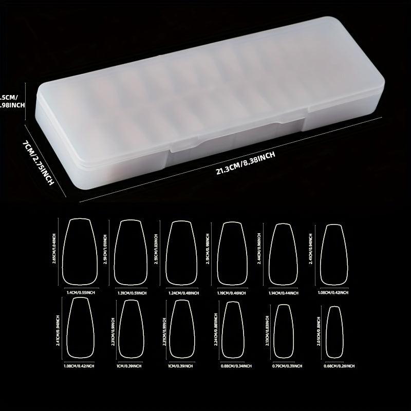 240pcs Nude Acrylic Nail Tips Medium Ballet False Nail Extension Manicure