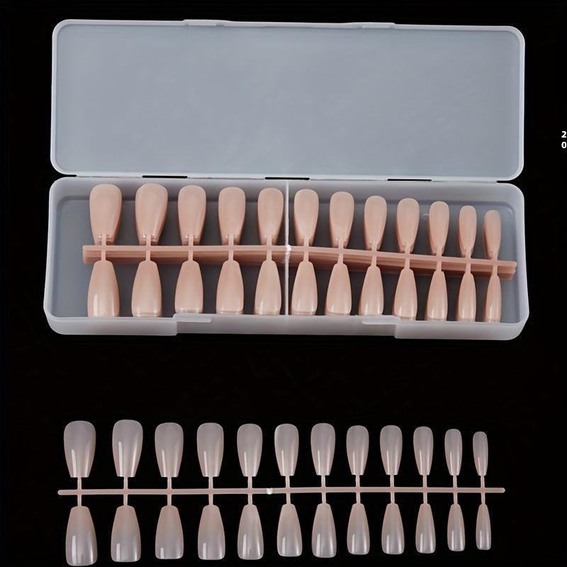 240pcs Nude Acrylic Nail Tips Medium Ballet False Nail Extension Manicure
