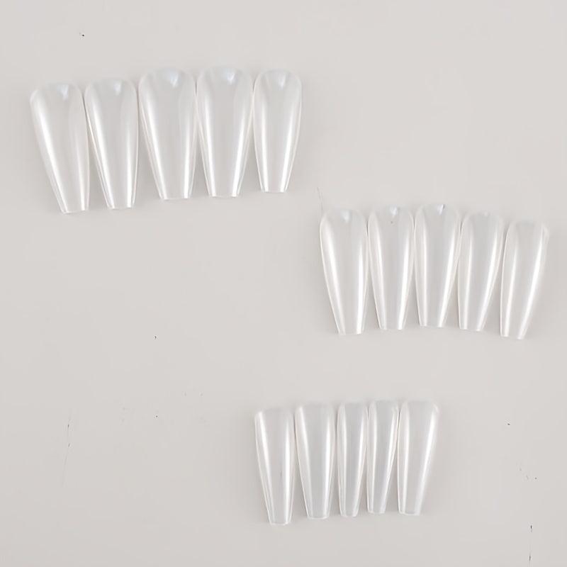 Long Clear Acrylic Coffin Nails for DIY & Salon Use
