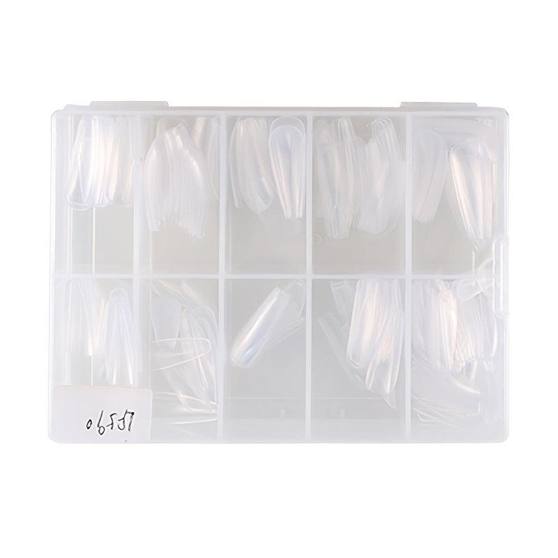 Long Clear Acrylic Coffin Nails for DIY & Salon Use