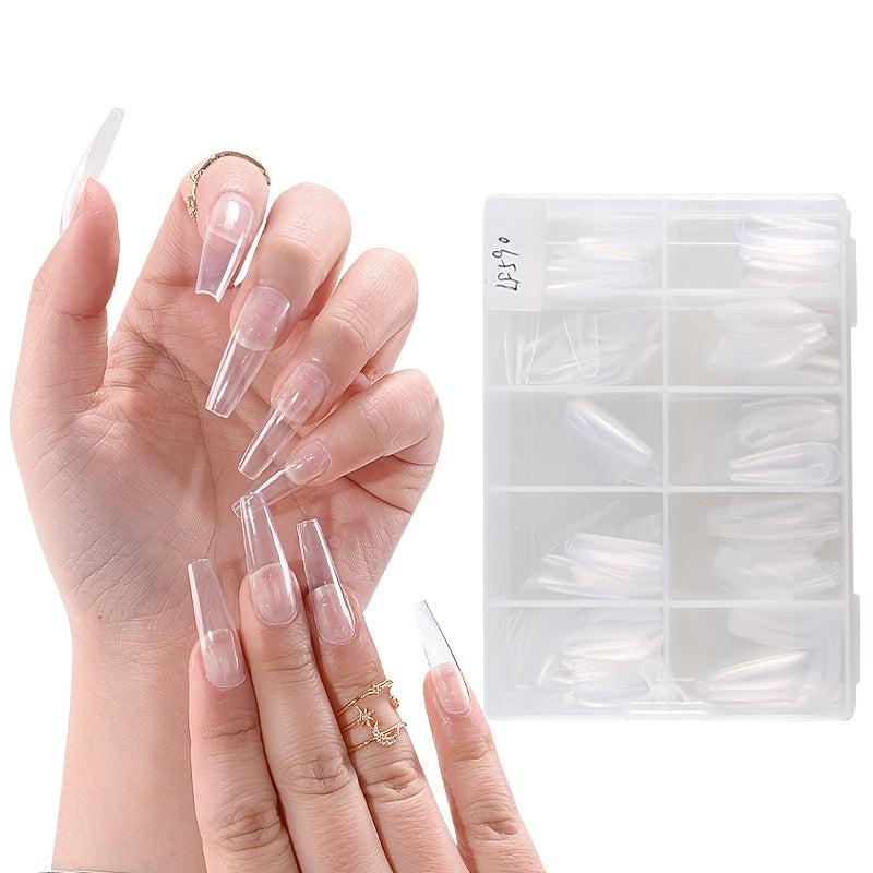 Long Clear Acrylic Coffin Nails for DIY & Salon Use