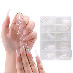 Long Clear Acrylic Coffin Nails for DIY & Salon Use