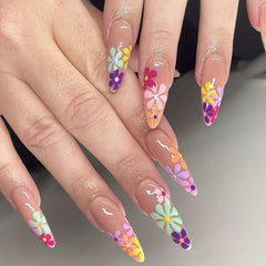 Halloween Spider Flame False Nails Set with Adhesive Tabs