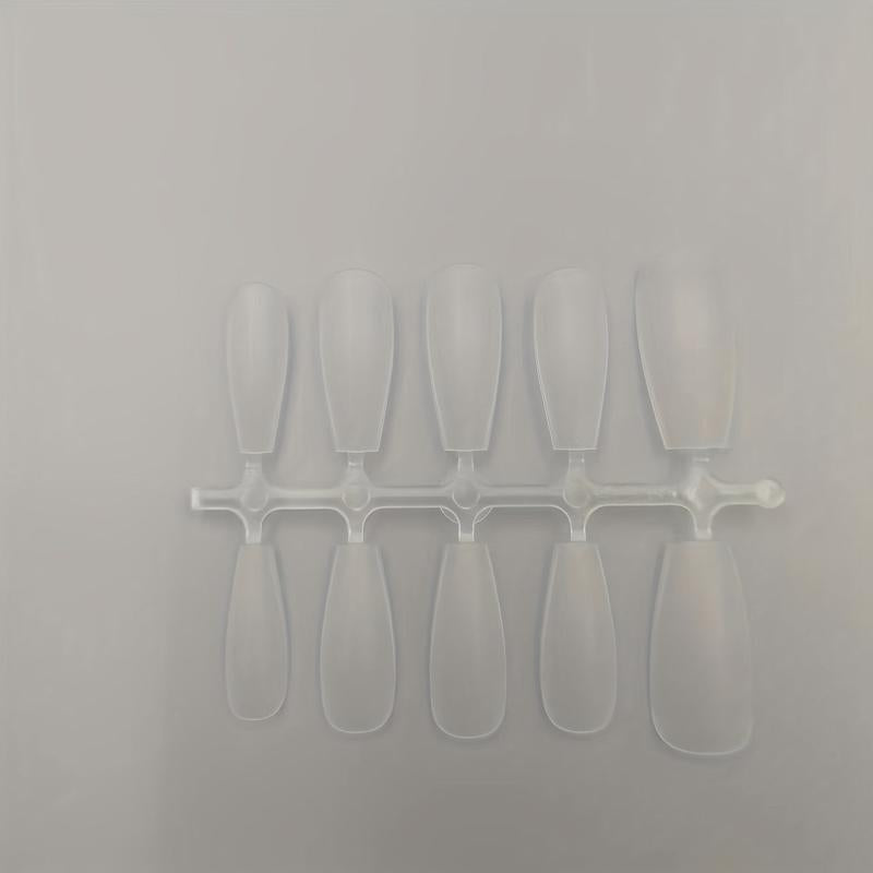 100pcs Matte Clear Gel Nail Tips Medium Ballerina Shape False Nail Tips