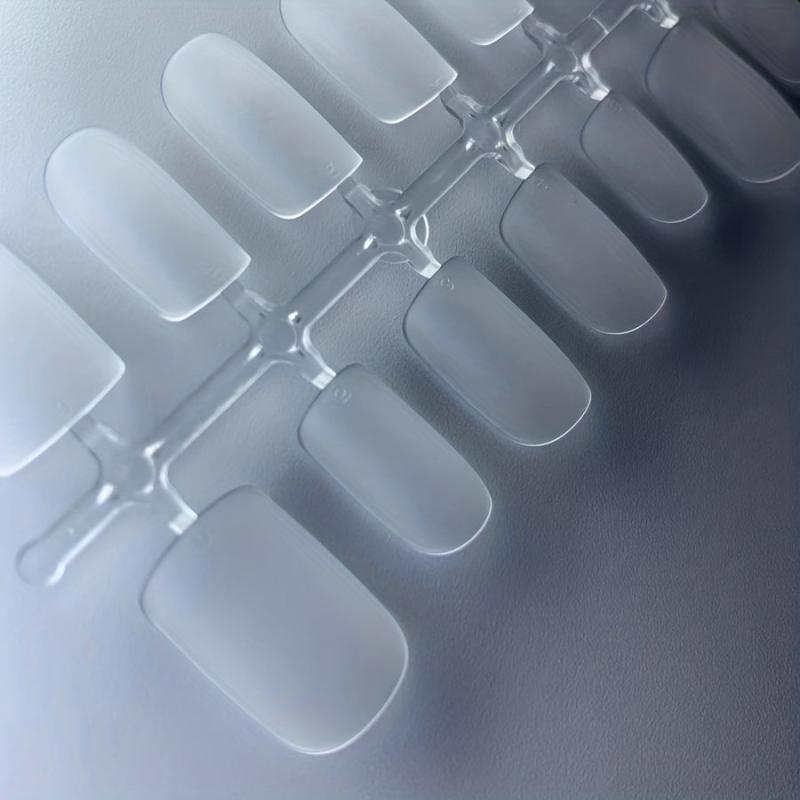 300pcs Matte Clear Short Square Gel Nail Tips