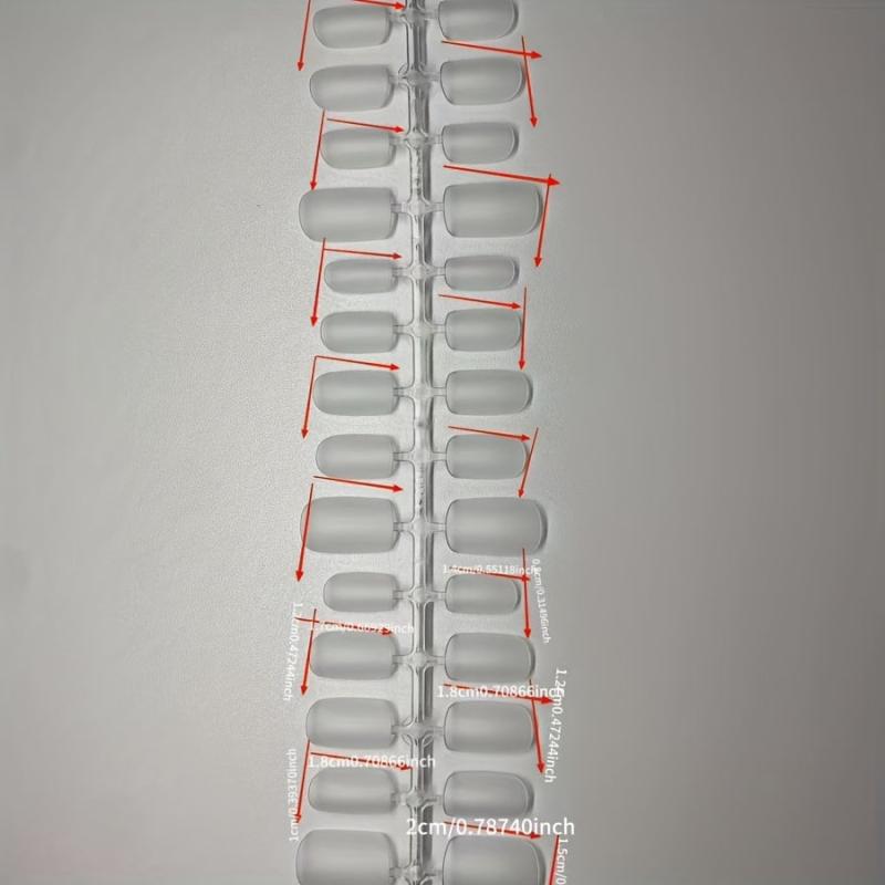 300pcs Matte Clear Short Square Gel Nail Tips