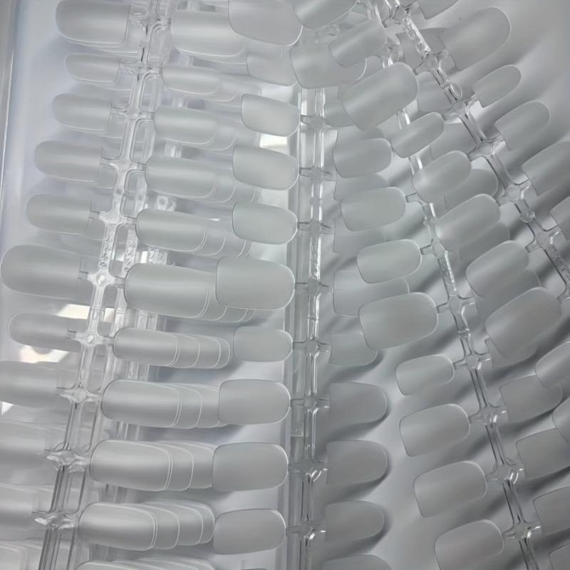 300pcs Matte Clear Short Square Gel Nail Tips