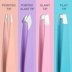 6-Piece Eyebrow Tweezers Set with Scissors Brush Stainless Steel
