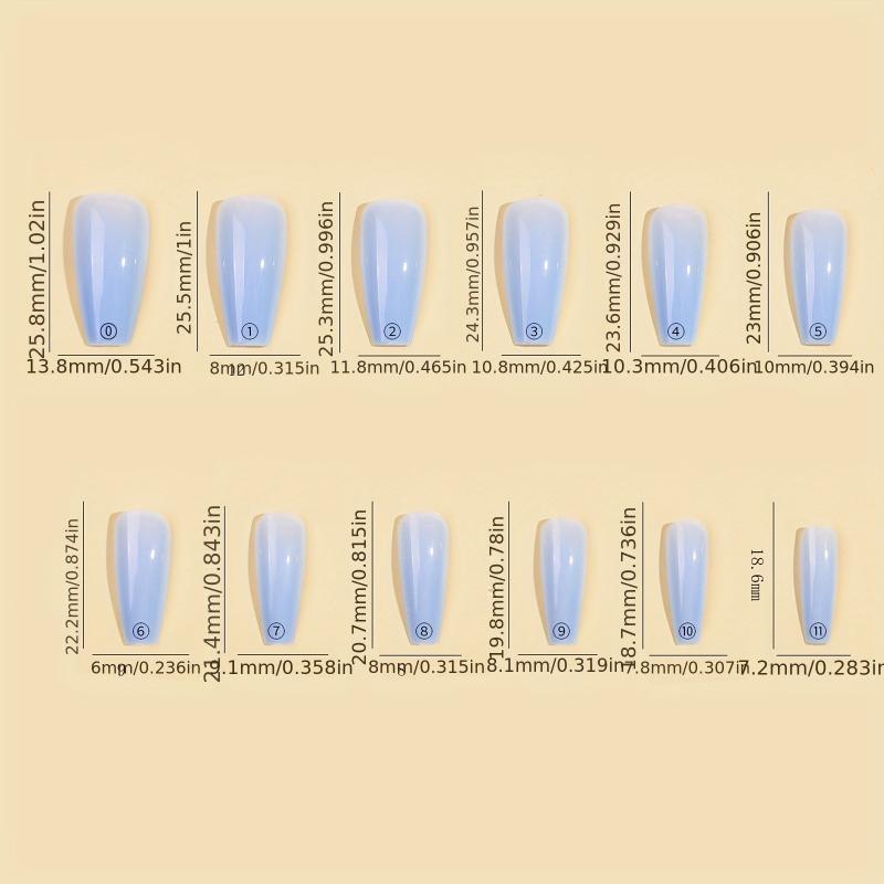 24pcs Glossy Ballet Press On Nails Square False Nails for Women and Girls
