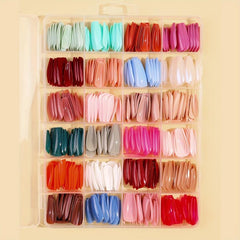 24pcs Glossy Ballet Press On Nails Square False Nails for Women and Girls