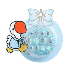 12 Pcs Short Square Press On Nails Cartoon Designs Glossy False Nails
