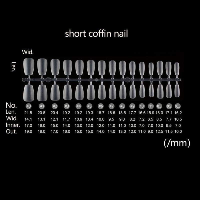 120pcs Matte Almond Coffin False Nail Tips with Toenail Tips
