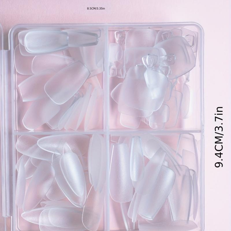 120pcs Matte Almond Coffin False Nail Tips with Toenail Tips