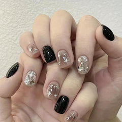Rhinestone Press On Nails Medium Length Set