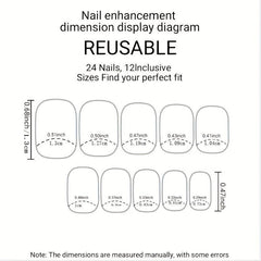 Rhinestone Press On Nails Medium Length Set
