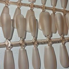 300pcs Frosted Red Brown Gel Nail Tips Medium Coffin Shaped False Nail Tips