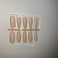 300pcs Frosted Red Brown Gel Nail Tips Medium Coffin Shaped False Nail Tips
