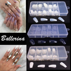 100 Pcs Press On False Nails Ballet Full Length DIY Nail Enhancement