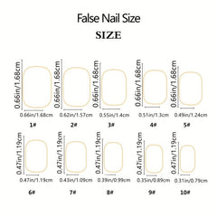 24pcs Silver Sequin Square False Nails for Daily Wear