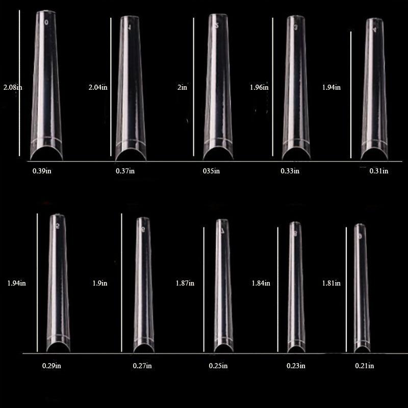 600 pcs Clear Long Coffin Nails Tips for Acrylic & Press On