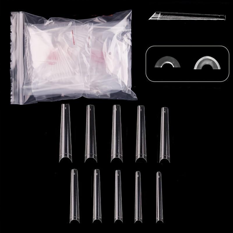 600 pcs Clear Long Coffin Nails Tips for Acrylic & Press On