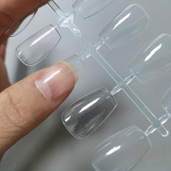 120pcs Clear Acrylic Nail Tips Medium Ballet Shape False Nail Tips
