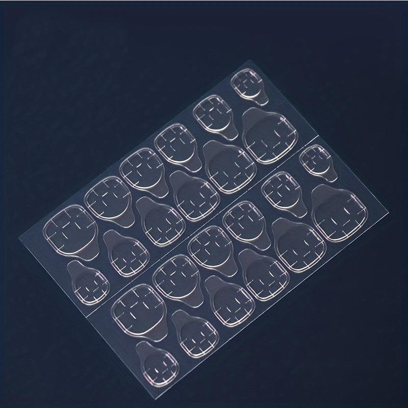 24 pcs Nude Coffin Ballerina Press On Nails with Butterfly Glitter False Nails