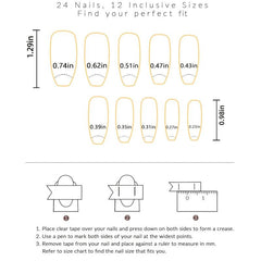 24Pcs Rhinestone Snow Pattern Press On Nails