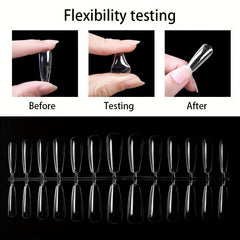 120pcs Matte Clear Acrylic Nail Tips Soft Gel False Nail Extension Manicure DIY