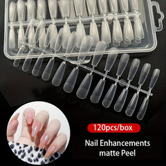 120pcs Matte Clear Acrylic Nail Tips Soft Gel False Nail Extension Manicure DIY