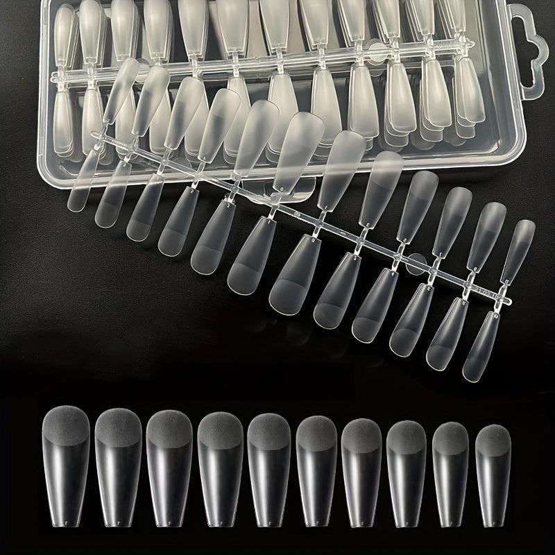 120pcs Matte Clear Acrylic Nail Tips Soft Gel False Nail Extension Manicure DIY