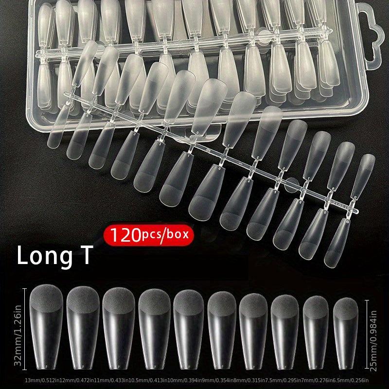 120pcs Matte Clear Acrylic Nail Tips Soft Gel False Nail Extension Manicure DIY