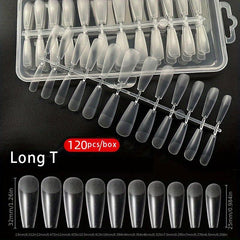 120pcs Matte Clear Acrylic Nail Tips Soft Gel False Nail Extension Manicure DIY