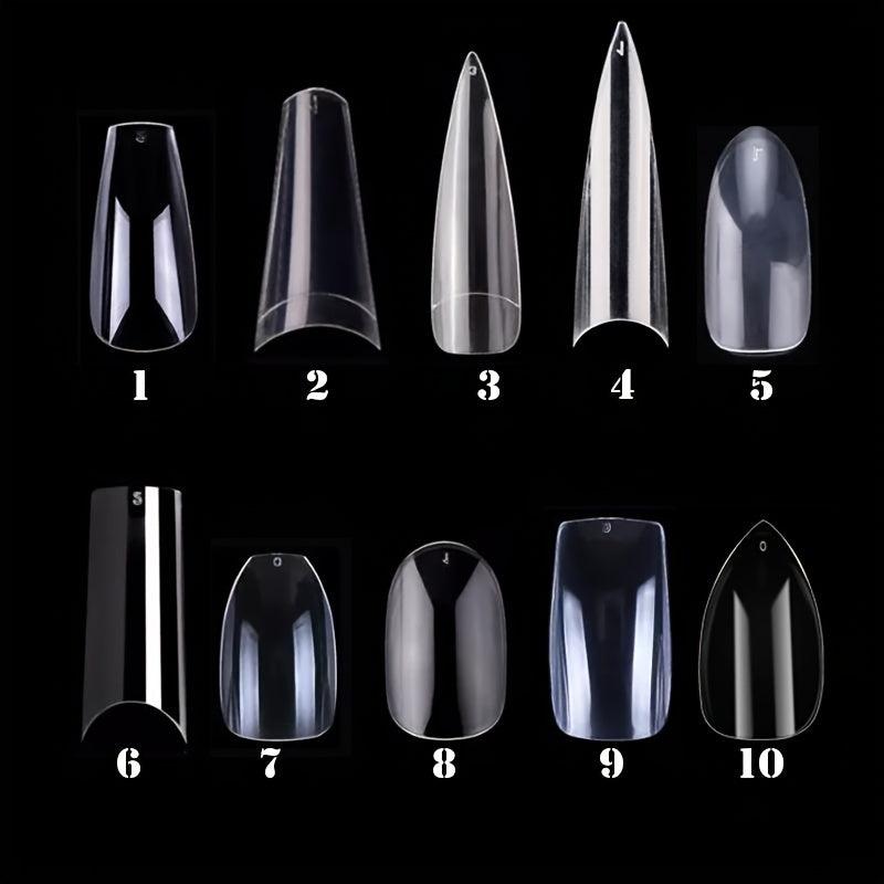 500pcs Clear Soft Gel Nail Tips Pre-shaped False Nail Tips for Manicure Tools