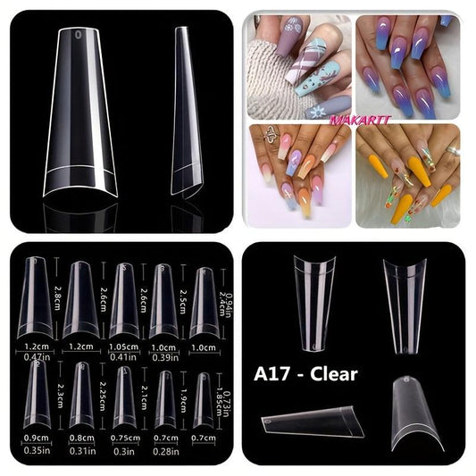500pcs Clear Soft Gel Nail Tips Pre-shaped False Nail Tips for Manicure Tools