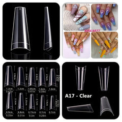 500pcs Clear Soft Gel Nail Tips Pre-shaped False Nail Tips for Manicure Tools