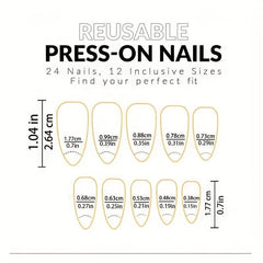 24pcs Luminous Green Edge French Press On False Nails Women Hallowe