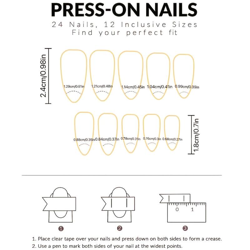 24pcs Matte Pink Swirl and Polka Dot Press On Nails Short Almond False Nails