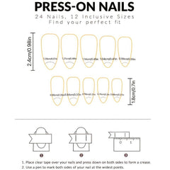 24pcs Matte Pink Swirl and Polka Dot Press On Nails Short Almond False Nails