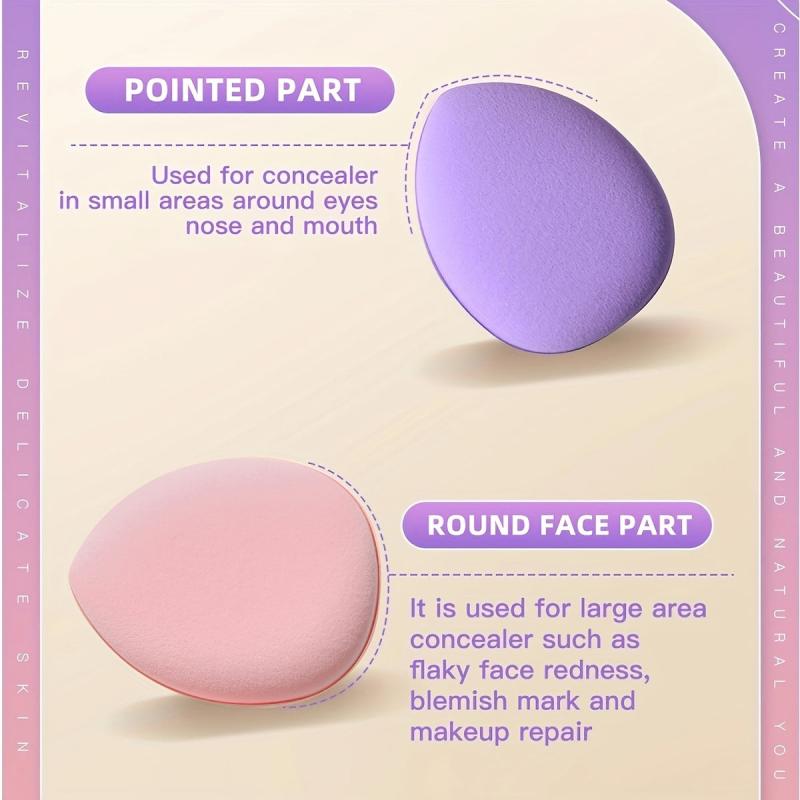 6pcs Finger Powder Puff Face Mini Makeup Sponge Puff With Strap