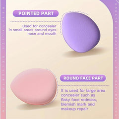 6pcs Finger Powder Puff Face Mini Makeup Sponge Puff With Strap
